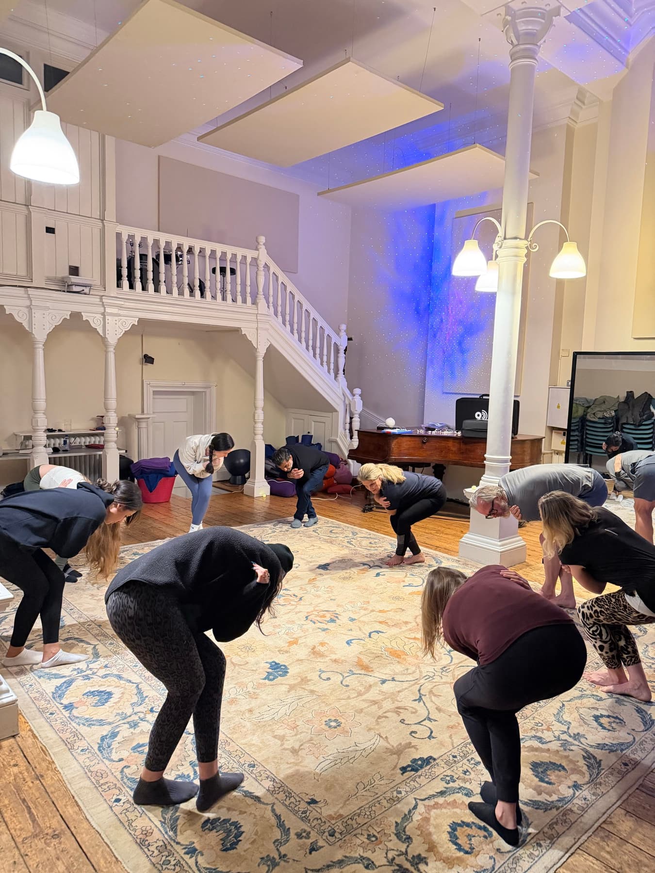 Carolyn Wade guiding a group through a body-led reset practice